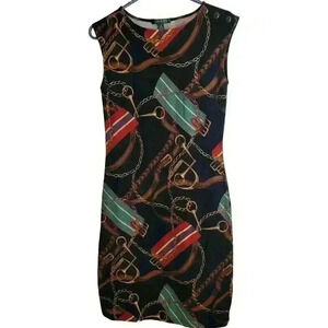 Ralph Lauren Black and Multicolor Mini Dress